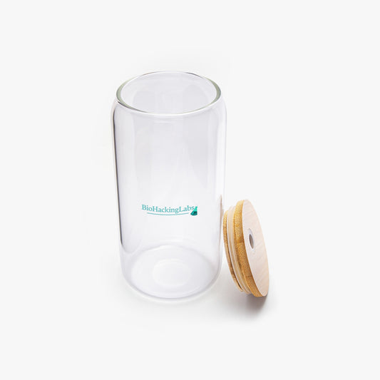 Drinking Glass with Bamboo Lids